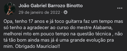 Depoimento original de aluno 18